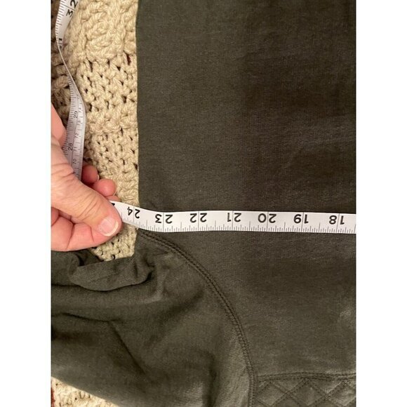 G.H. Bass & Co. Men's Quilted Back Pullover - Size L/G - Olive Green - 1/4 Zip - Picture 9 of 11